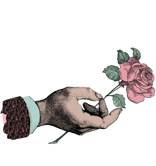Hand and rose